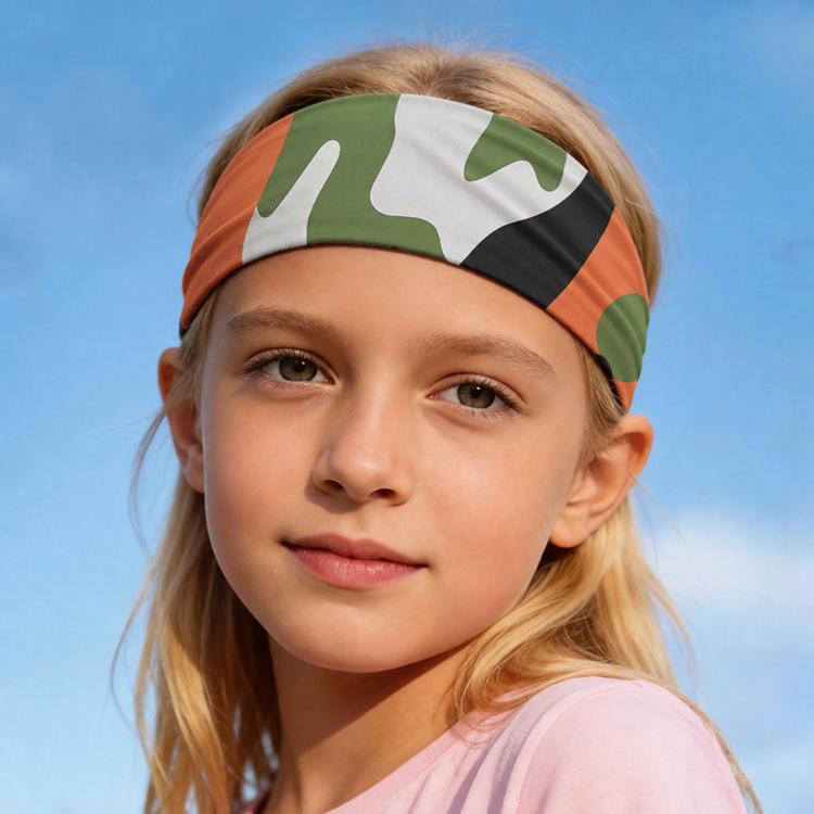 Fascia per capelli per bambini, traspirante e ad asciugatura rapida, in seta di latte, ampia, per sport e corsa.