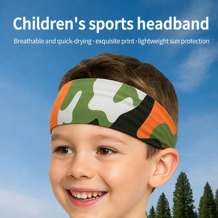 Fascia per capelli per bambini, traspirante e ad asciugatura rapida, in seta di latte, ampia, per sport e corsa.