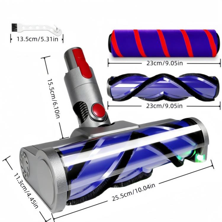 Testina di pulizia per Dyson V7 V8 V10 V11 V15 con spazzola a V anti-groviglio e rullo morbido, 4 In 1 Set, 3 In 1 Set
