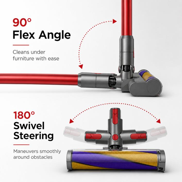 Per Dyson V7 V8 V10 V11 V15, testina morbida con rullo a setole in fibra di carbonio, LED Fluffy Slim Set