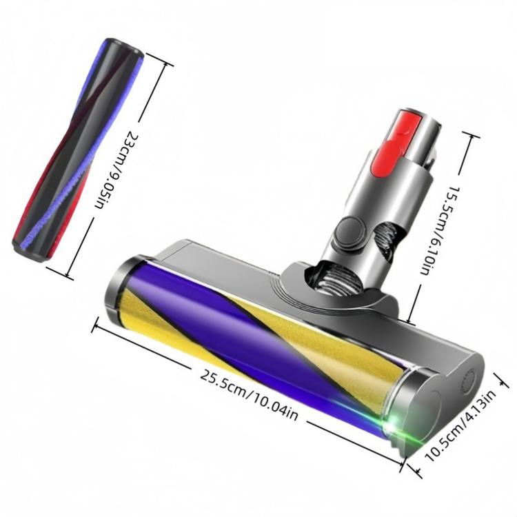 Per Dyson V7 V8 V10 V11 V15, testina morbida con rullo a setole in fibra di carbonio, LED Fluffy Slim Set