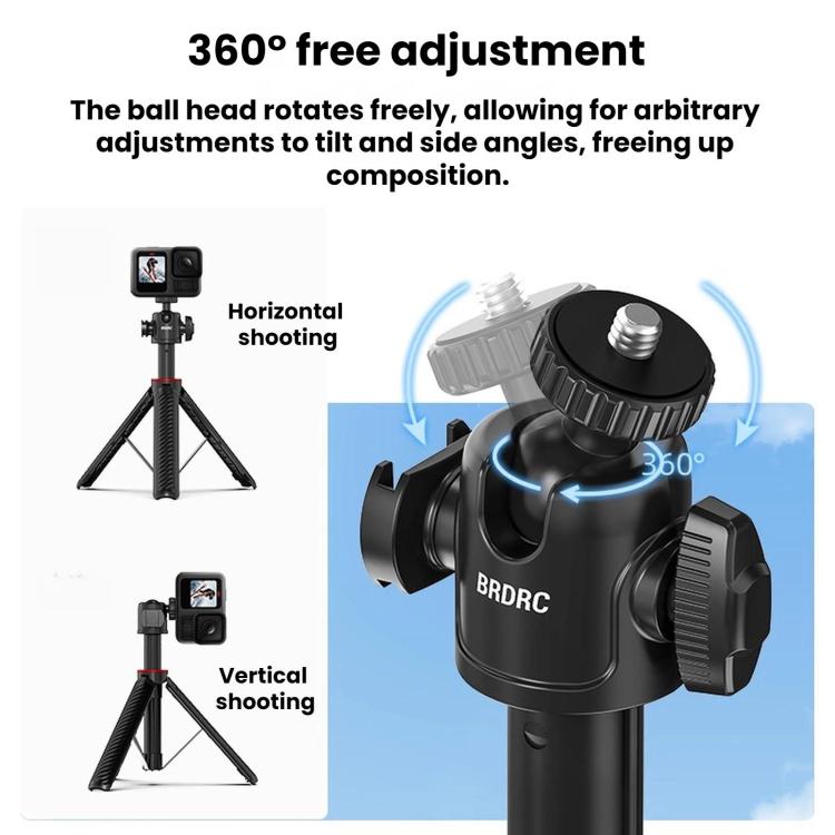 Per DJI Osmo Pocket 4 / Action 6 / GoPro BRDRC Treppiede estensibile per selfie