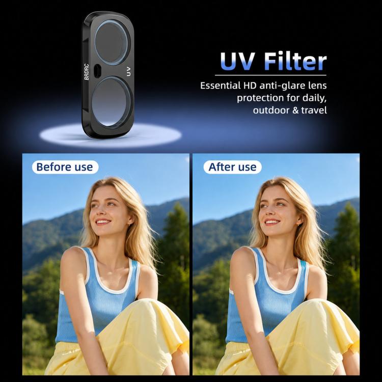 Accessori per filtro BRDRC per Insta360 Luna Ultra, UV, CPL, ND16, Black Soft, Anti-Light Pollution, 3pcs /Set CPL + ND16 + Black Soft, 3pcs /Set CPL + Black Soft + Adjustable VND, 4pcs /Set CPL + Black Soft + Anti-Light Pollution + Adjustable VND