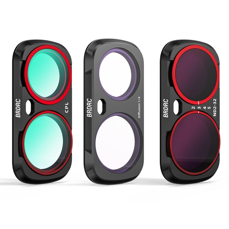 Accessori per filtro BRDRC per Insta360 Luna Ultra, UV, CPL, ND16, Black Soft, Anti-Light Pollution, 3pcs /Set CPL + ND16 + Black Soft, 3pcs /Set CPL + Black Soft + Adjustable VND, 4pcs /Set CPL + Black Soft + Anti-Light Pollution + Adjustable VND