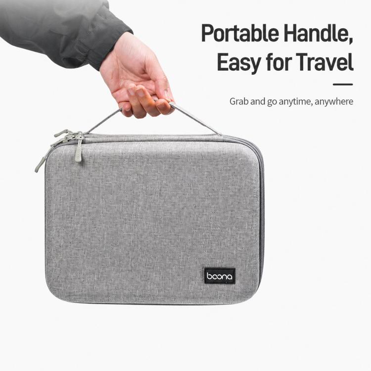 Baona BN-F029 Custodia rigida in EVA per dispositivi elettronici, organizer da viaggio a doppio strato, borsa tecnologica