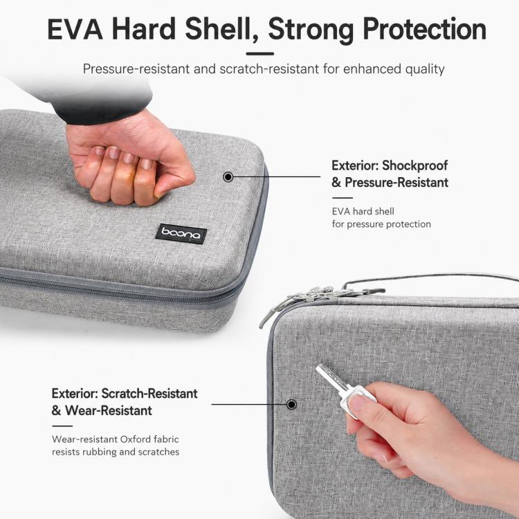 Baona BN-F029 Custodia rigida in EVA per dispositivi elettronici, organizer da viaggio a doppio strato, borsa tecnologica