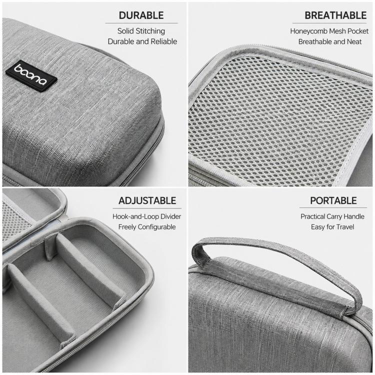 Baona BN-F016 Custodia rigida in EVA per adattatore di alimentazione, organizer portatile da viaggio per dispositivi elettronici, per cavo di ricarica del laptop