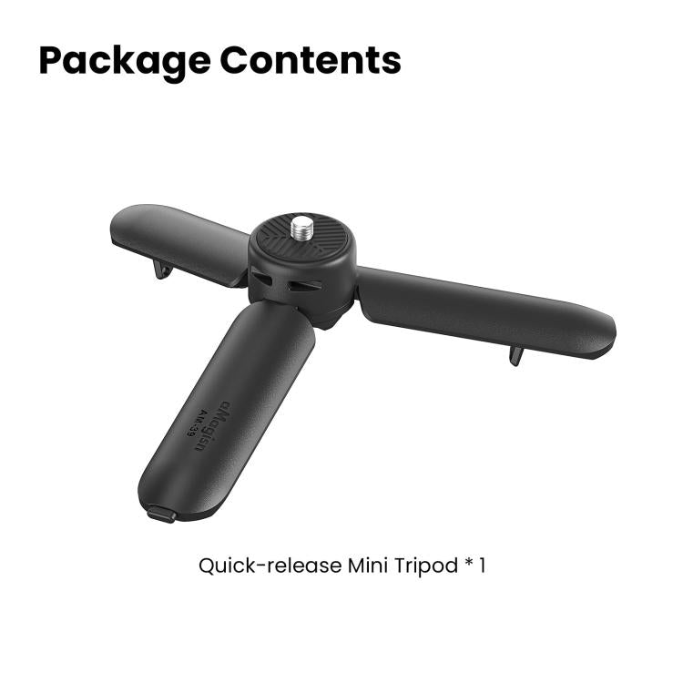 Mini treppiede aMagisn con apertura a un tocco, 2 in 1, tascabile, impugnatura portatile con vite da 1/4 di pollice per la maggior parte delle action camera.