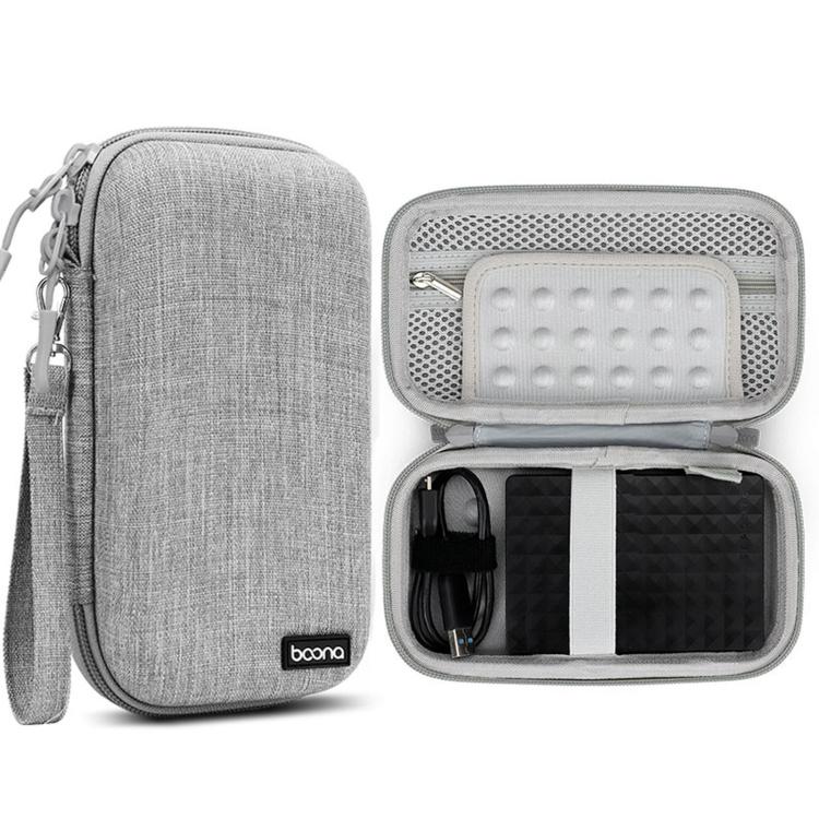 Baona BN-F007 Custodia rigida in EVA per hard disk esterno, antiurto, per power bank, organizer e borsa da viaggio per dispositivi elettronici., Small Gray, Small Black, Large Gray, Large Black