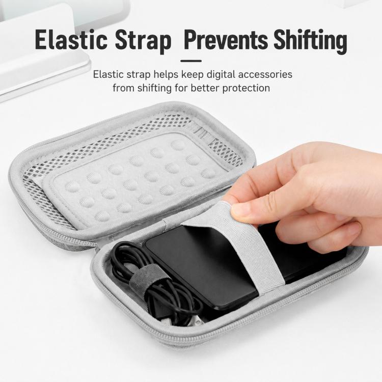Baona BN-F007 Custodia rigida in EVA per hard disk esterno, antiurto, per power bank, organizer e borsa da viaggio per dispositivi elettronici., Small Gray, Small Black, Large Gray, Large Black
