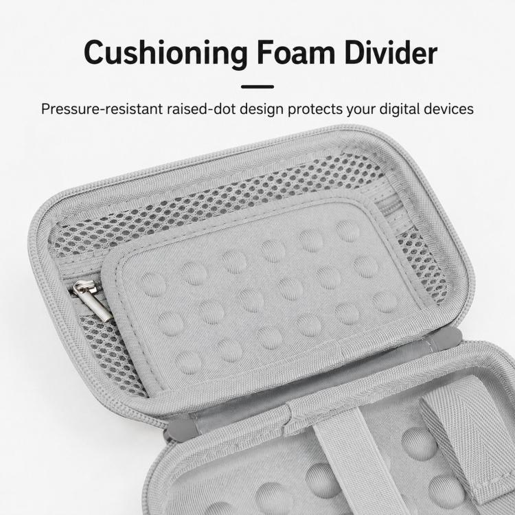 Baona BN-F007 Custodia rigida in EVA per hard disk esterno, antiurto, per power bank, organizer e borsa da viaggio per dispositivi elettronici., Small Gray, Small Black, Large Gray, Large Black
