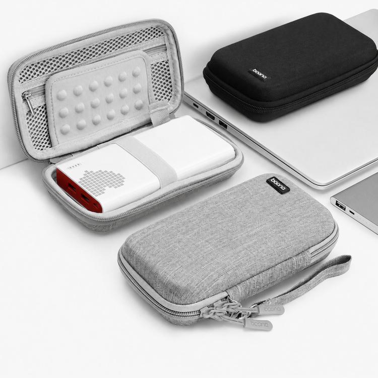 Baona BN-F007 Custodia rigida in EVA per hard disk esterno, antiurto, per power bank, organizer e borsa da viaggio per dispositivi elettronici., Small Gray, Small Black, Large Gray, Large Black