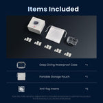 Custodia impermeabile aMagins 60m per DJI Action 6 con doppia chiusura.
