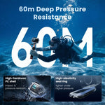 Custodia impermeabile aMagins 60m per DJI Action 6 con doppia chiusura.