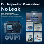 Custodia impermeabile aMagins 60m per DJI Action 6 con doppia chiusura.
