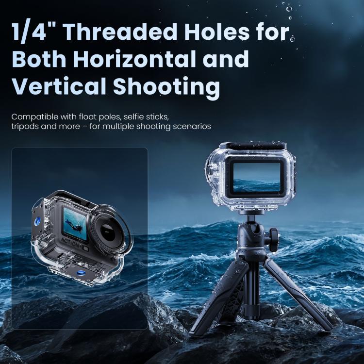 Custodia impermeabile aMagins 60m per DJI Action 6 con doppia chiusura.