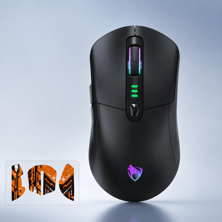 Mouse da gioco wireless T-WOLF X5 Tri-Mode con DPI regolabile a 12800, ricaricabile e retroilluminazione RGB.
