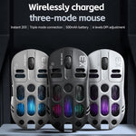 Mouse da gioco wireless T-WOLF X3 Tri-Mode, ultraleggero, con scocca a nido d'ape cava, 8000 DPI