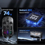 Mouse da gioco wireless T-WOLF X3 Tri-Mode, ultraleggero, con scocca a nido d'ape cava, 8000 DPI