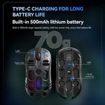 Mouse da gioco wireless T-WOLF X3 Tri-Mode, ultraleggero, con scocca a nido d'ape cava, 8000 DPI