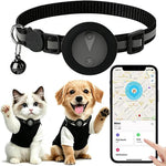 Collare di localizzazione per gatti compatibile con Apple Trova il Mio, localizzatore GPS riflettente per animali domestici con fibbia di sicurezza a sgancio rapido e campanellino.