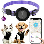 Collare di localizzazione per gatti compatibile con Apple Trova il Mio, localizzatore GPS riflettente per animali domestici con fibbia di sicurezza a sgancio rapido e campanellino.