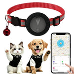 Collare di localizzazione per gatti compatibile con Apple Trova il Mio, localizzatore GPS riflettente per animali domestici con fibbia di sicurezza a sgancio rapido e campanellino.