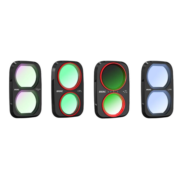 Filtro BRDRC per la protezione dell'obiettivo del DJI Osmo Pocket 4P., UV, CPL, ND16, Soft Black, Anti-Light Pollution, CPL + ND16 + Soft Black, CPL + Soft Black + Adjustable VND, CPL + Soft Black + Anti-Light Pollution + Adjustable VND