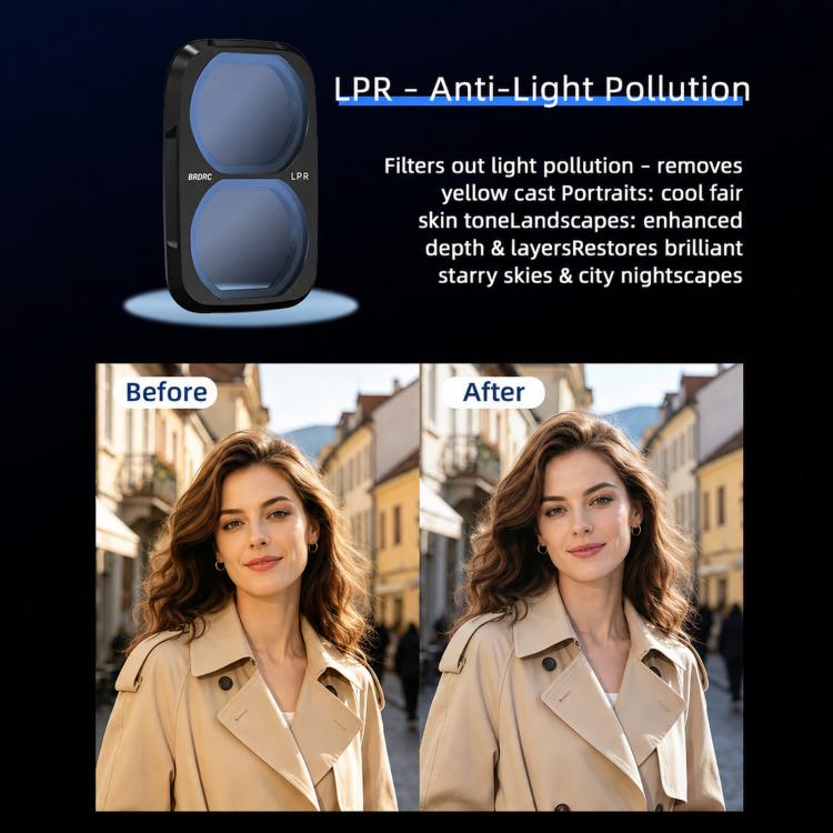 Filtro BRDRC per la protezione dell'obiettivo del DJI Osmo Pocket 4P., UV, CPL, ND16, Soft Black, Anti-Light Pollution, CPL + ND16 + Soft Black, CPL + Soft Black + Adjustable VND, CPL + Soft Black + Anti-Light Pollution + Adjustable VND