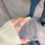 Anelli aperti regolabili in argento sterling 925 con fiore di margherita vintage, gioielli retrò da dito, J2482