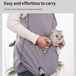 Grembiule estivo per la toelettatura dei gatti, ideale per tagliare le unghie, con design anti-pelo e apertura per i piedi.