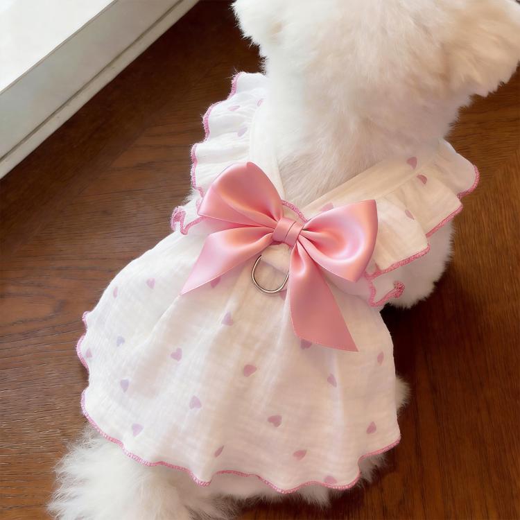 Vestito estivo per gatti, leggero e anti-perdita di pelo, con pettorina indossabile per animali domestici., XS, S, M, L
