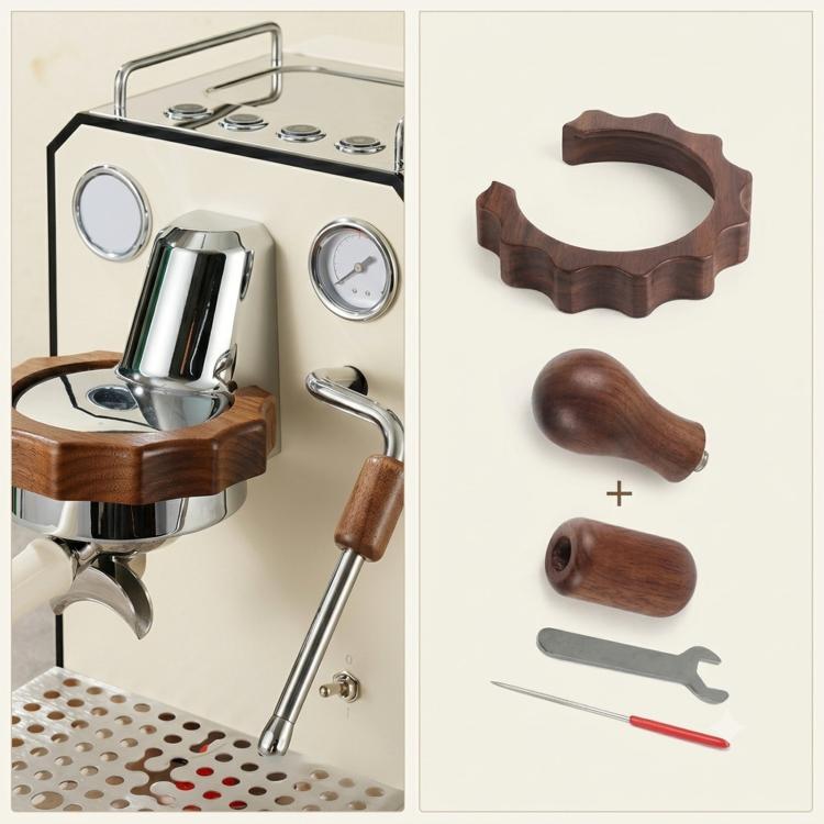 Accessori di modifica in legno di noce per macchine da caffè espresso Gemilai 3006/3145/3145B, Anti-Scald Ring, Steam Lever Knob, Steam Wand Sleeve, 2-Piece Set, 3-Piece Set