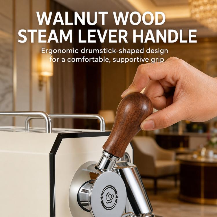 Accessori di modifica in legno di noce per macchine da caffè espresso Gemilai 3006/3145/3145B, Anti-Scald Ring, Steam Lever Knob, Steam Wand Sleeve, 2-Piece Set, 3-Piece Set