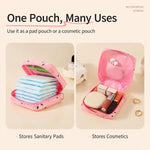 Borsa porta assorbenti igienici portatile, astuccio per coppetta mestruale impermeabile, borse per il primo ciclo con cerniera