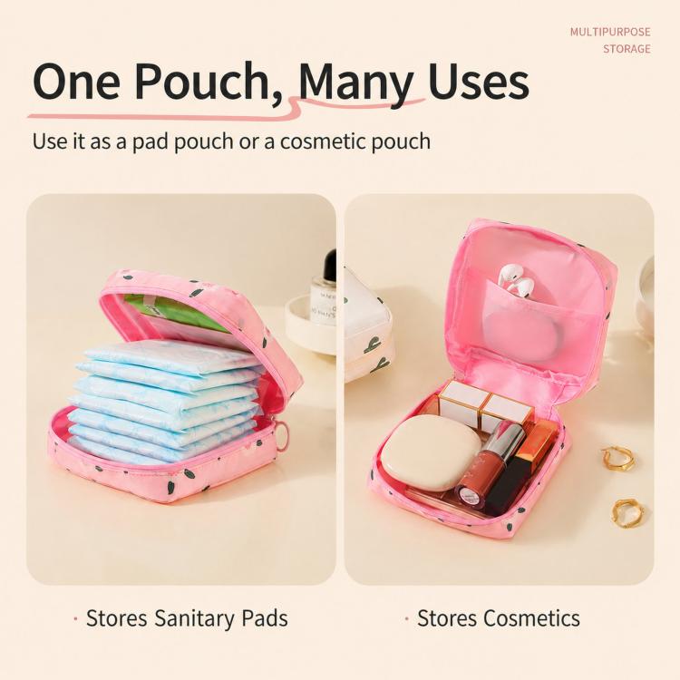 Borsa porta assorbenti igienici portatile, astuccio per coppetta mestruale impermeabile, borse per il primo ciclo con cerniera