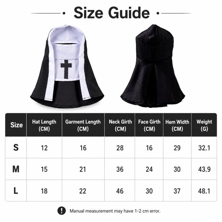 Costume da suora estiva per gatti, leggero, traspirante, divertente abito per foto di animali domestici, S, M, L