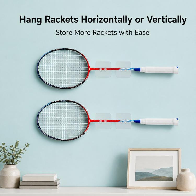 10 ganci adesivi da parete per racchette da badminton, senza foratura, porta racchette da tennis, impermeabile, con spina di alimentazione.