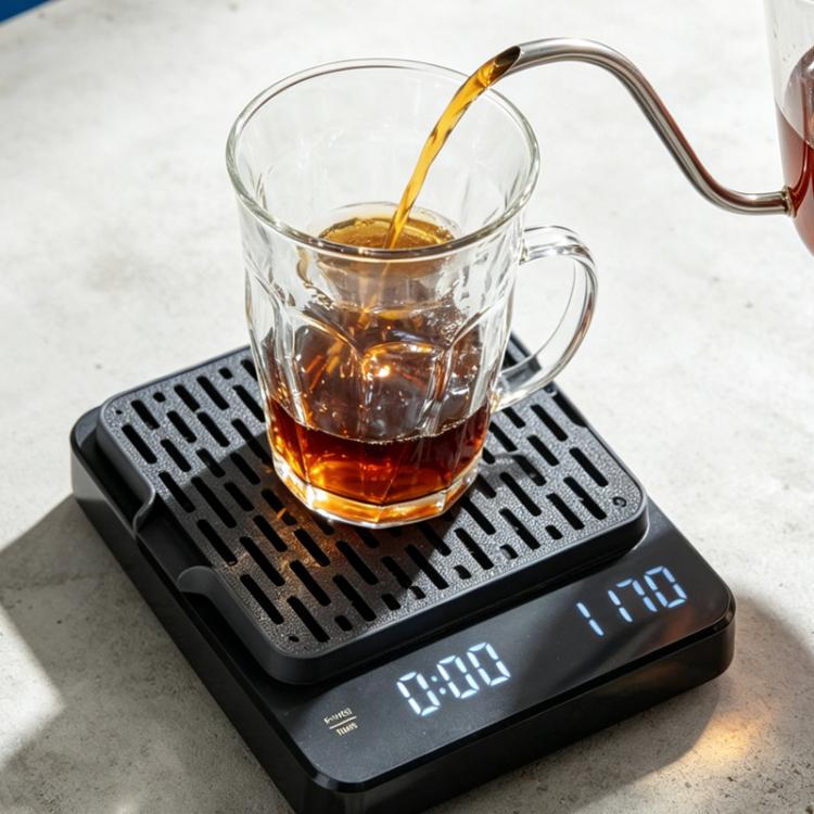 Vassoio raccogligocce autodrenante per bilancia da caffè espresso, stampato in 3D in PLA, protezione inclinata per bilancia da caffè