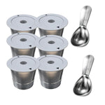 Capsule K-Cup a singolo ago per Keurig 1.0 e 2.0, filtro per caffè ricaricabile in acciaio inossidabile., 1 Pack, 6 Packs