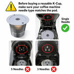 Capsule K-Cup a singolo ago per Keurig 1.0 e 2.0, filtro per caffè ricaricabile in acciaio inossidabile., 1 Pack, 6 Packs