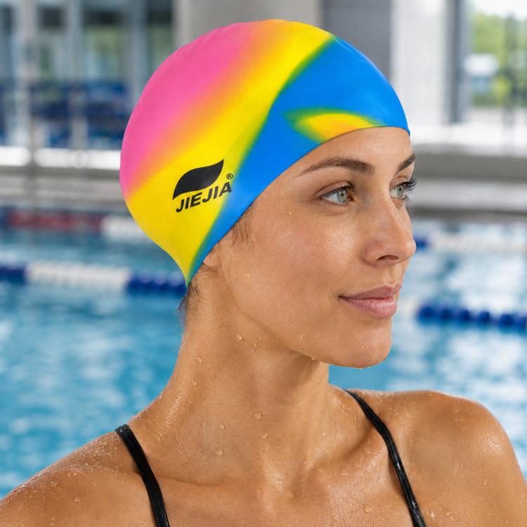 Cuffia da nuoto JIEJIA extra large in silicone elastico e impermeabile