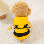 Cappotto per cani imbottito e adatto al guinzaglio per l'autunno e l'inverno, abbigliamento per gatti a tema ape, S, M, L, XL
