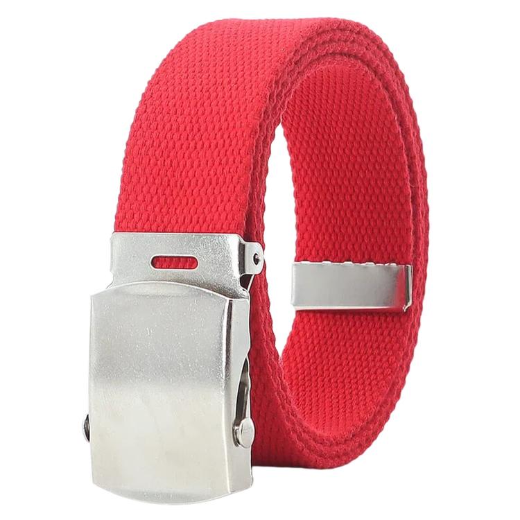 Cintura da uomo in tela, larghezza 32 mm, stretta, casual, con fibbia automatica scorrevole., 115cm, 125cm