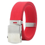 Cintura da uomo in tela, larghezza 32 mm, stretta, casual, con fibbia automatica scorrevole., 115cm, 125cm