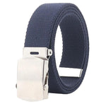 Cintura da uomo in tela, larghezza 32 mm, stretta, casual, con fibbia automatica scorrevole., 115cm, 125cm