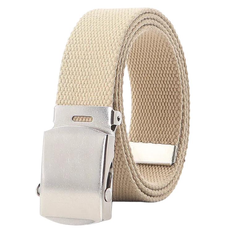 Cintura da uomo in tela, larghezza 32 mm, stretta, casual, con fibbia automatica scorrevole., 115cm, 125cm