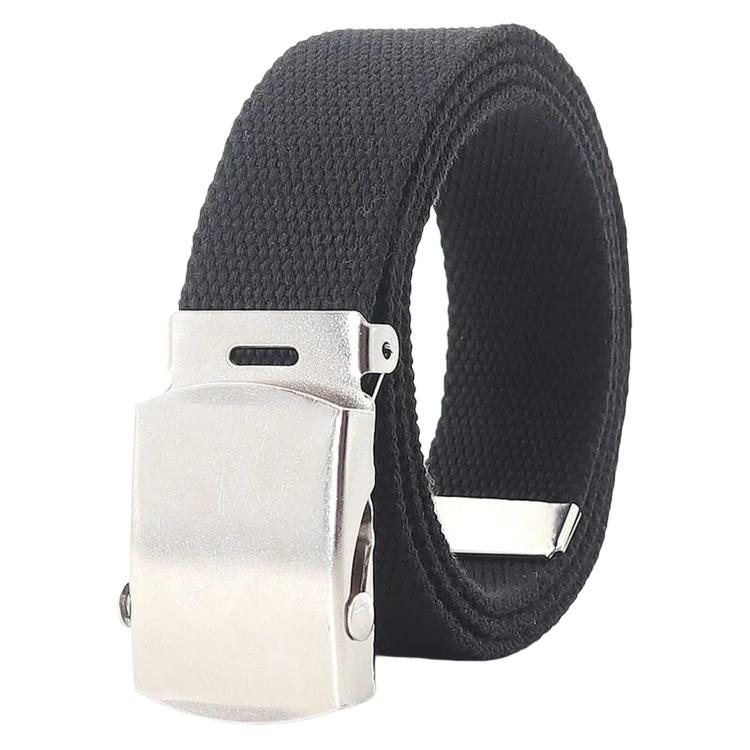 Cintura da uomo in tela, larghezza 32 mm, stretta, casual, con fibbia automatica scorrevole., 135cm
