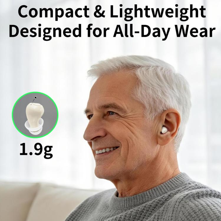 Apparecchio acustico invisibile endoauricolare con riduzione del rumore e amplificatore sonoro intelligente per anziani, Invisible In-Ear Hearing Aid