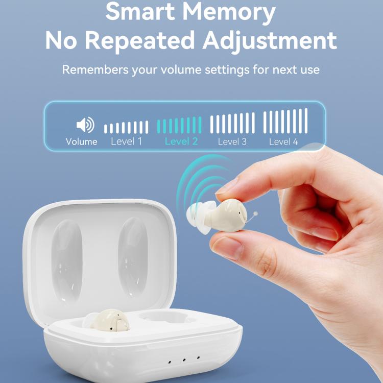 Apparecchio acustico invisibile endoauricolare con riduzione del rumore e amplificatore sonoro intelligente per anziani, Invisible In-Ear Hearing Aid